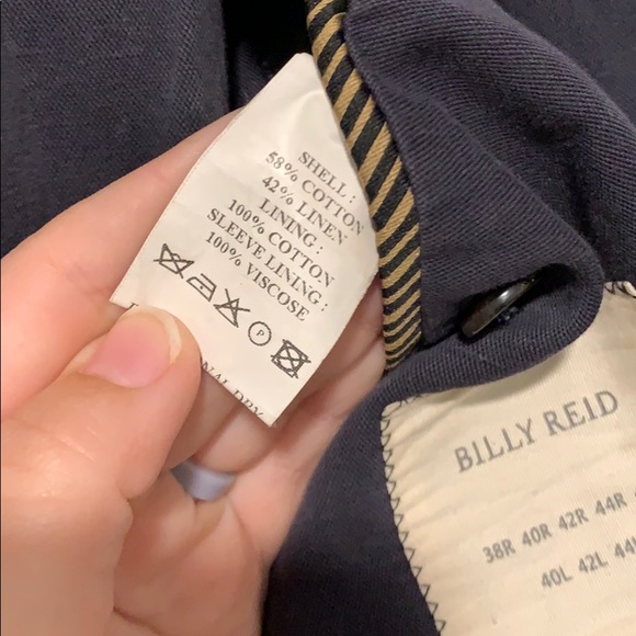 BILLY REID navy sport coat size 38R - Picture 9 of 10